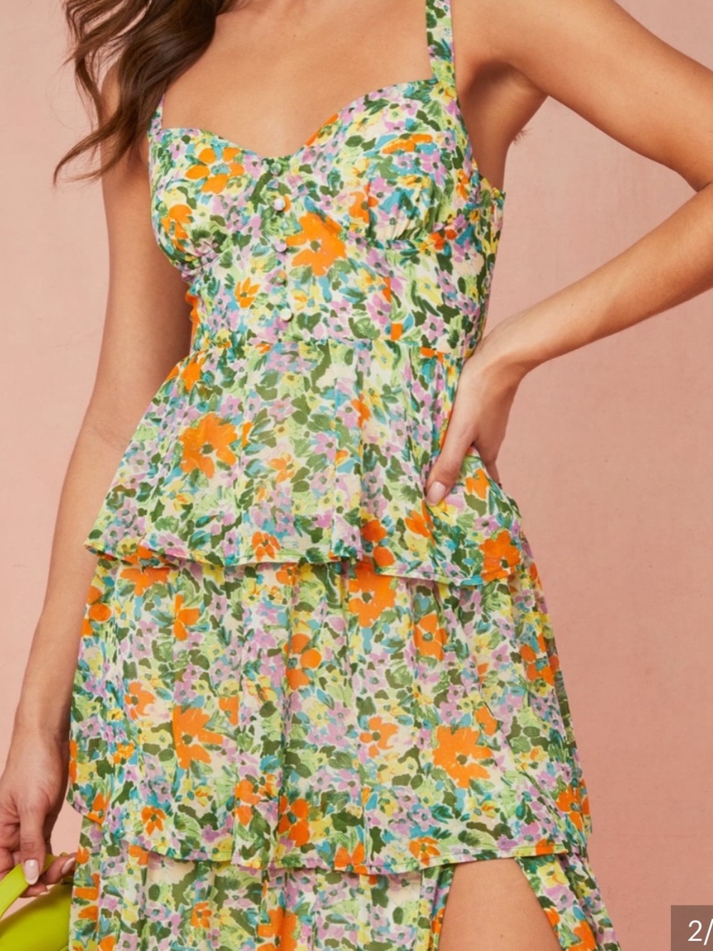 ASTR The Label Midsummer Dress Green Multi Midi NWOT